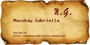 Macskay Gabriella névjegykártya